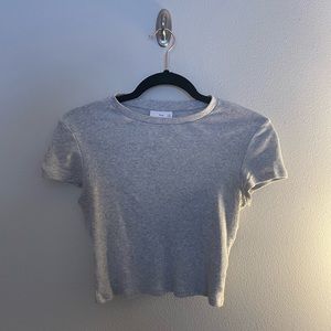 Aritzia TNA Baby Tee - Gray